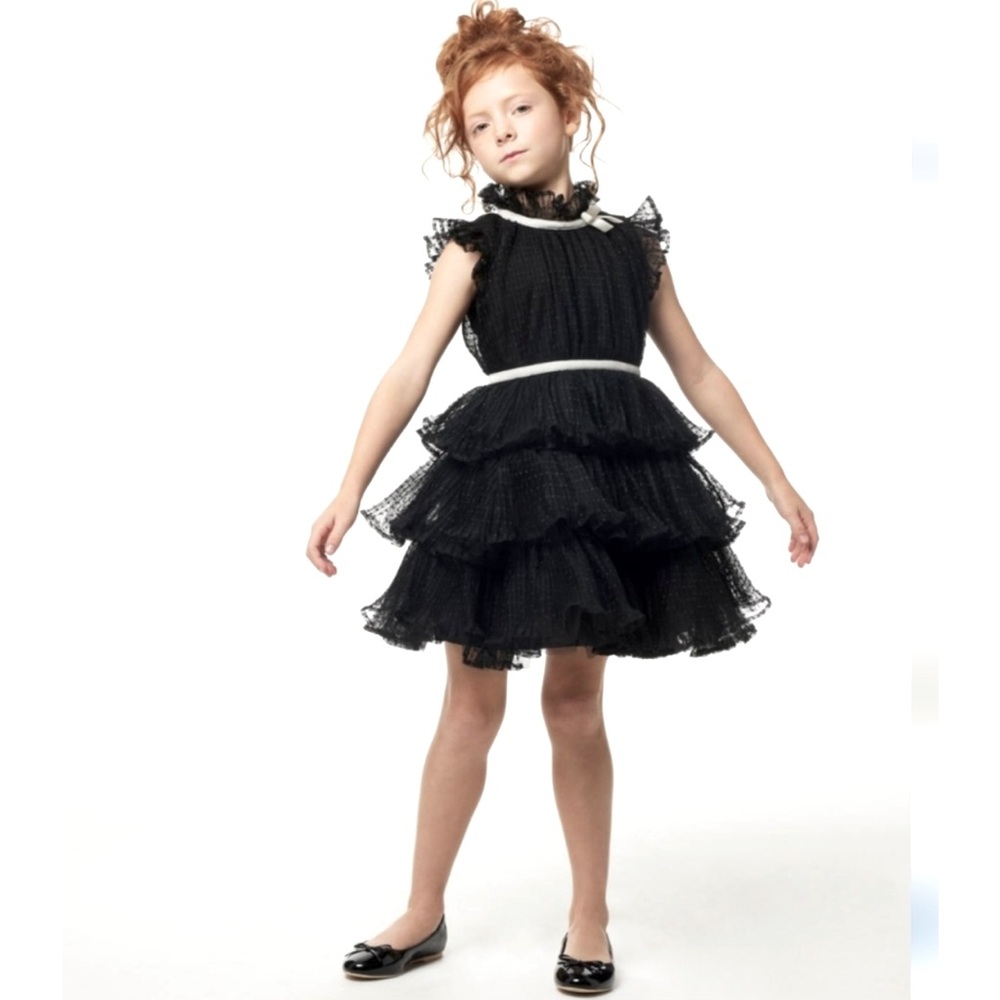 Janie and Jack Polka Dot Tiered Tulle Dress Size 10